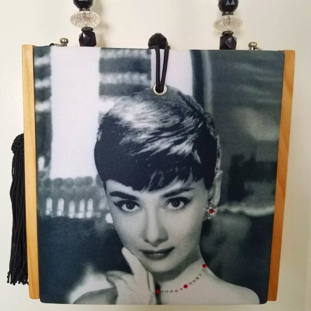 Vintage American Presidente Original Cigar Wooden Box Audrey Hepburn Evening Bag